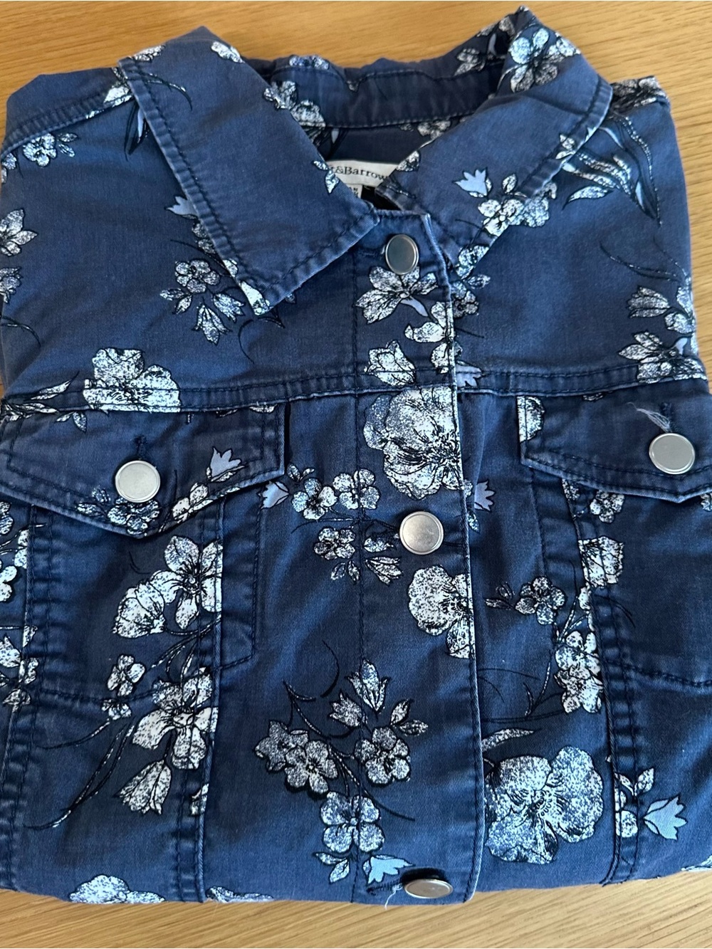 Women’s 1x Jean Blue Floral Jacket